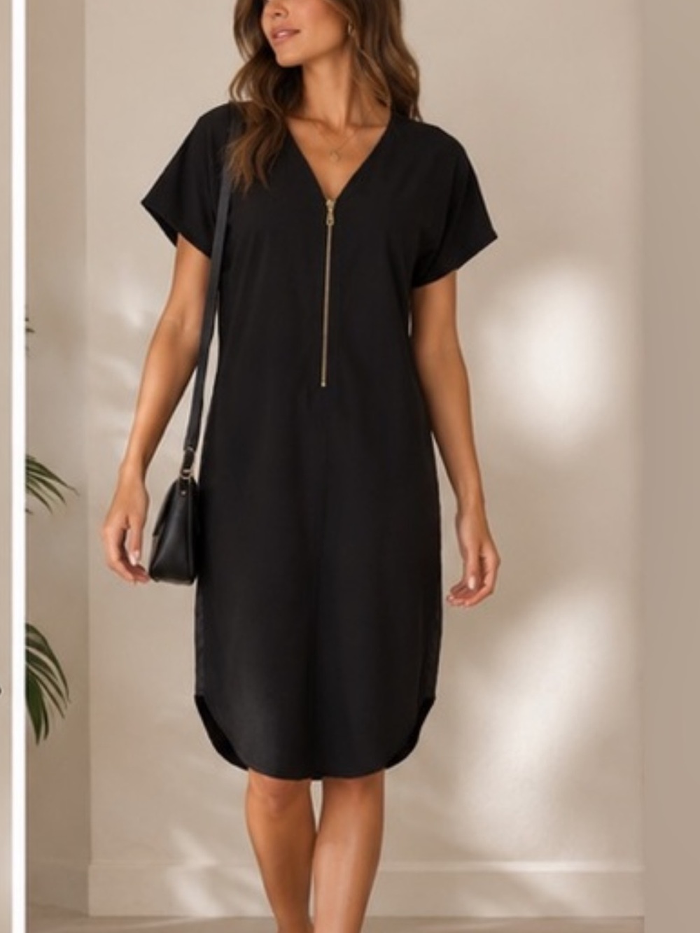 GEORGES RECH PARIS Women’s Black Zip-Front Dress